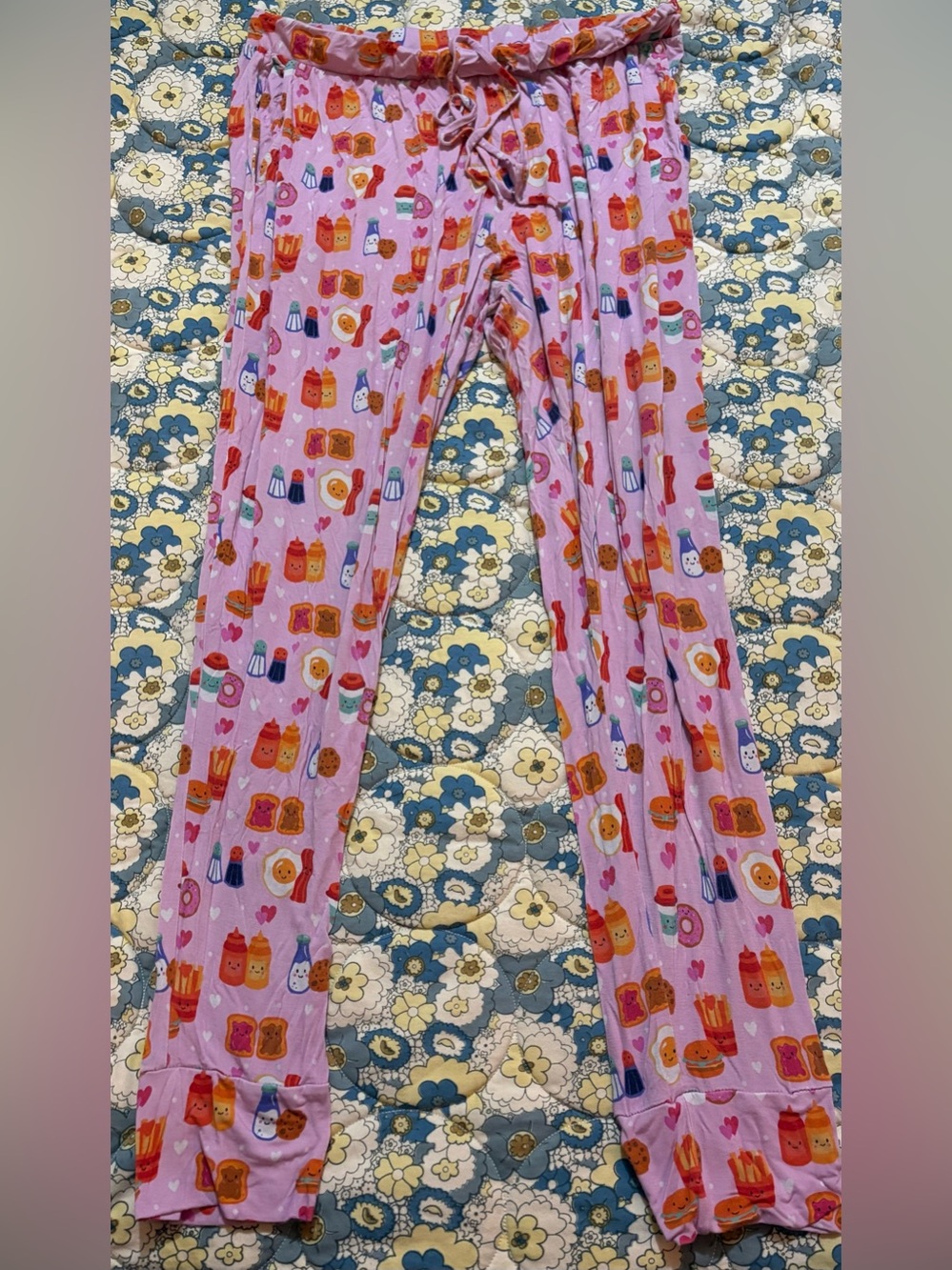 Little Bum Bums women’s size 2x pink joggers breakfast foods